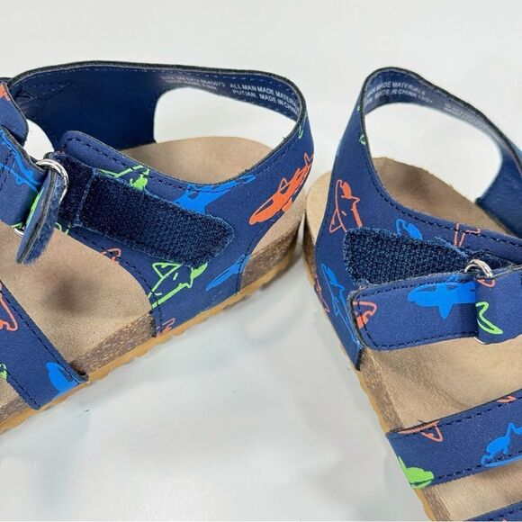 Max + Jake Finn Sharks Strappy Closed Toe Fisherman Sandals Blue Multi Toddler 9 - Picture 8 of 11